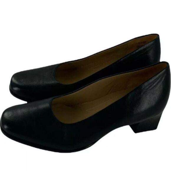 Easy Spirit Women's Palisadet Black Leather Square Toe Pump Heels Size 9.5 - Picture 4 of 7